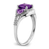 Lex & Lu 14k White Gold Amethyst and Diamond Ring LAL4214 - 7 - Lex & Lu