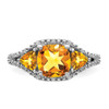 Lex & Lu 14k White Gold Citrine and Diamond Ring LAL4218 - 5 - Lex & Lu