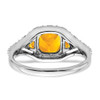 Lex & Lu 14k White Gold Citrine and Diamond Ring LAL4218 - 6 - Lex & Lu