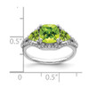 Lex & Lu 10k White Gold Peridot and Diamond Ring LAL4221 - 2 - Lex & Lu