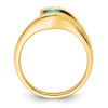 Lex & Lu 10k Yellow Gold Blue Topaz and Diamond Ring LAL4228 - 2 - Lex & Lu