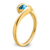 Lex & Lu 14k Yellow Gold Blue Topaz and Diamond Ring LAL4230 - 7 - Lex & Lu