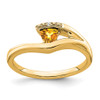 Lex & Lu 14k Yellow Gold Citrine and Diamond Ring LAL4234 - Lex & Lu