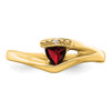 Lex & Lu 14k Yellow Gold Garnet and Diamond Ring LAL4240 - 5 - Lex & Lu