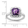 Lex & Lu 14k White Gold Amethyst and Diamond Ring LAL4250 - 3 - Lex & Lu