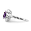 Lex & Lu 14k White Gold Amethyst and Diamond Ring LAL4250 - 4 - Lex & Lu