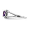 Lex & Lu 14k White Gold Amethyst and Diamond Ring LAL4255 - 4 - Lex & Lu