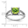 Lex & Lu 14k White Gold Peridot and Diamond Ring LAL4259 - 3 - Lex & Lu