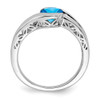 Lex & Lu 14k White Gold Blue Topaz Ring LAL4263 - 2 - Lex & Lu