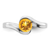 Lex & Lu 14k White Gold Citrine Ring LAL4265 - 5 - Lex & Lu