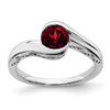 Lex & Lu 10k White Gold Garnet Ring LAL4266 - Lex & Lu