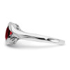 Lex & Lu 14k White Gold Garnet Ring LAL4267 - 4 - Lex & Lu