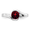 Lex & Lu 14k White Gold Garnet Ring LAL4267 - 5 - Lex & Lu