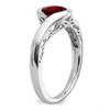 Lex & Lu 14k White Gold Garnet Ring LAL4267 - 7 - Lex & Lu