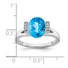 Lex & Lu 14k White Gold Blue Topaz and Diamond Ring LAL4271 - 3 - Lex & Lu