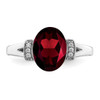 Lex & Lu 14k White Gold Garnet and Diamond Ring LAL4273 - 5 - Lex & Lu