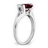 Lex & Lu 14k White Gold Garnet and Diamond Ring LAL4273 - 7 - Lex & Lu