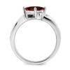 Lex & Lu 14k White Gold Garnet and Diamond Ring LAL4278 - 2 - Lex & Lu