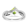 Lex & Lu 14k White Gold Peridot and Diamond Ring LAL4279 - 6 - Lex & Lu