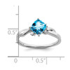 Lex & Lu 14k White Gold Blue Topaz and Diamond Ring LAL4281 - 3 - Lex & Lu