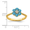 Lex & Lu 14k Yellow Gold Blue Topaz and Diamond Ring LAL4290 - 3 - Lex & Lu