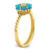 Lex & Lu 14k Yellow Gold Blue Topaz and Diamond Ring LAL4290 - 7 - Lex & Lu