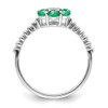 Lex & Lu 14k White Gold Emerald and Diamond Ring LAL4293 - 2 - Lex & Lu