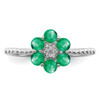 Lex & Lu 14k White Gold Emerald and Diamond Ring LAL4293 - 5 - Lex & Lu