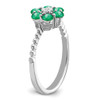 Lex & Lu 14k White Gold Emerald and Diamond Ring LAL4293 - 7 - Lex & Lu