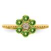 Lex & Lu 14k Yellow Gold Peridot and Diamond Ring LAL4298 - 5 - Lex & Lu