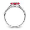 Lex & Lu 14k White Gold Ruby and Diamond Ring LAL4299 - 2 - Lex & Lu