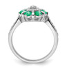 Lex & Lu 14k White Gold Emerald and Diamond Ring LAL4304 - 2 - Lex & Lu
