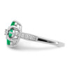 Lex & Lu 14k White Gold Emerald and Diamond Ring LAL4304 - 4 - Lex & Lu