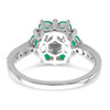 Lex & Lu 14k White Gold Emerald and Diamond Ring LAL4304 - 6 - Lex & Lu