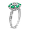 Lex & Lu 14k White Gold Emerald and Diamond Ring LAL4304 - 7 - Lex & Lu