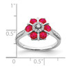 Lex & Lu 14k White Gold Ruby and Diamond Ring LAL4305 - 3 - Lex & Lu