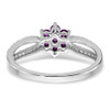 Lex & Lu 14k White Gold Amethyst and Diamond Ring LAL4307 - 6 - Lex & Lu