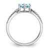 Lex & Lu 14k White Gold Blue Topaz and Diamond Ring LAL4308 - 2 - Lex & Lu