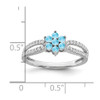 Lex & Lu 14k White Gold Blue Topaz and Diamond Ring LAL4308 - 3 - Lex & Lu