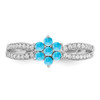 Lex & Lu 14k White Gold Blue Topaz and Diamond Ring LAL4308 - 5 - Lex & Lu