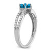 Lex & Lu 14k White Gold Blue Topaz and Diamond Ring LAL4308 - 7 - Lex & Lu