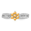 Lex & Lu 14k White Gold Citrine and Diamond Ring LAL4309 - 5 - Lex & Lu