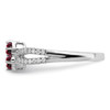 Lex & Lu 14k White Gold Garnet and Diamond Ring LAL4311 - 4 - Lex & Lu