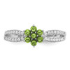 Lex & Lu 14k White Gold Peridot and Diamond Ring LAL4312 - 5 - Lex & Lu