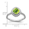 Lex & Lu 14k White Gold Cushion Peridot Pendant LAL4333 - 3 - Lex & Lu