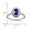 Lex & Lu 14k White Gold Oval Amethyst Ring - 2 - Lex & Lu