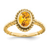 Lex & Lu 10k Yellow Gold Oval Citrine Ring - Lex & Lu