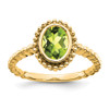 Lex & Lu 14k Yellow Gold Oval Peridot Ring - Lex & Lu