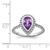 Lex & Lu 14k White Gold Pear Amethyst Ring - 2 - Lex & Lu