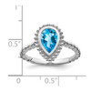 Lex & Lu 14k White Gold Pear Blue Topaz Ring - 2 - Lex & Lu